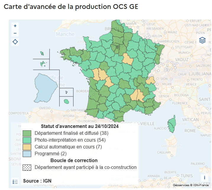 Carte avancée du l'occupation du sol à grande échelle 